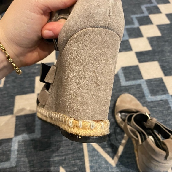 Balenciaga Grey Suede Espadrille Wedge Sandals 8 - Picture 6 of 9